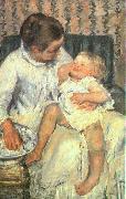 Mary Cassatt Mother About to Wash her Sleepy Child oil painting picture wholesale